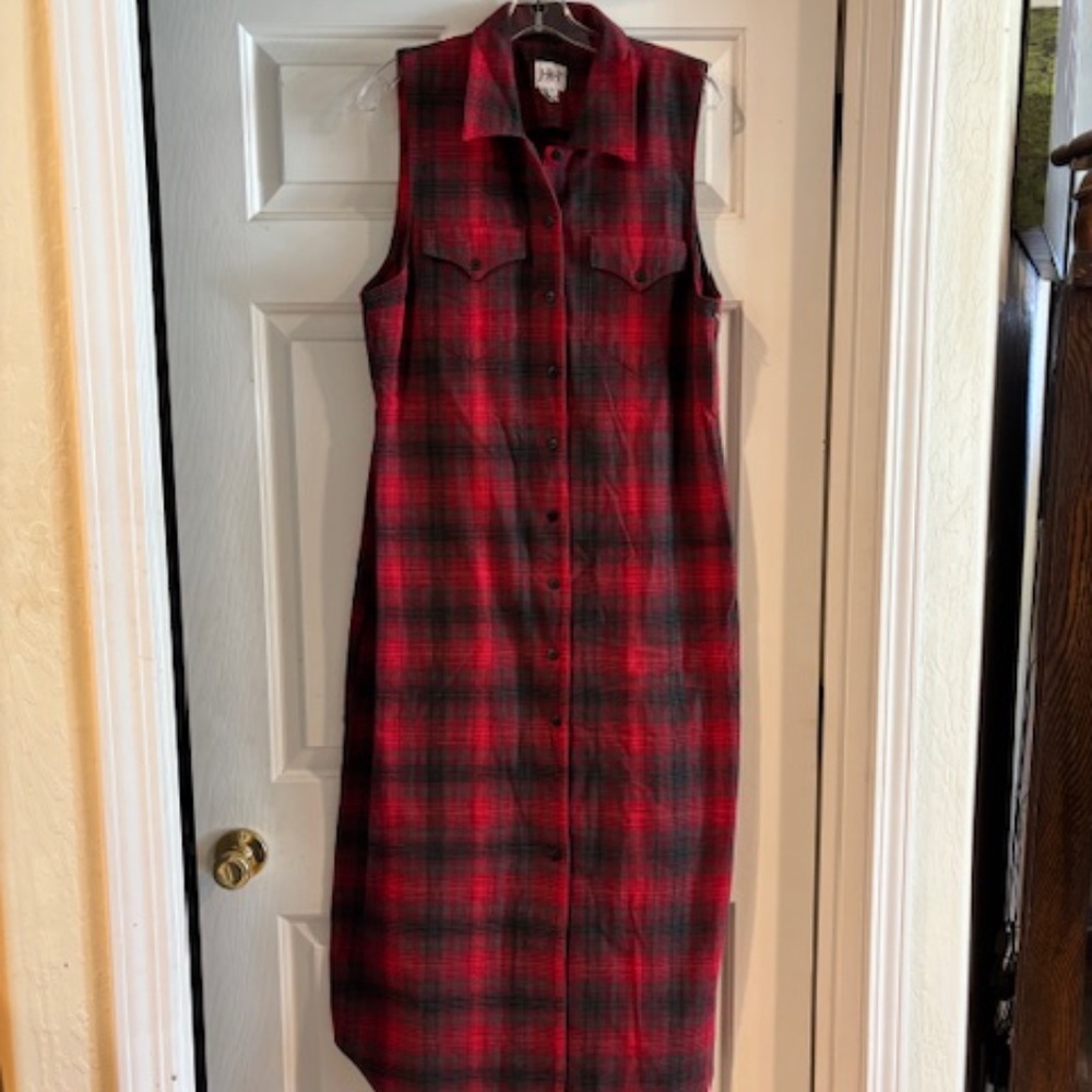 JRT Plaid sleeveless Maxi Dress/Duster- SZ 14